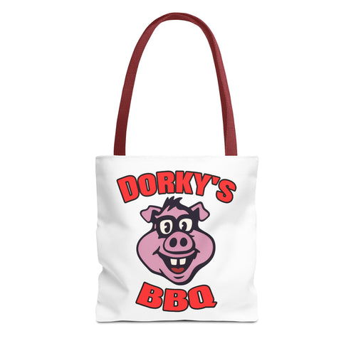Dorky's BBQ Tote Bag — Dorky the Pig Logo Grocery & Picnic Carrier