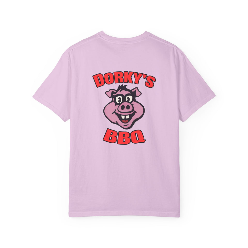 BBQ Pig Tee — “barbecutie” Front & Dorky’s BBQ Back Graphic T-Shirt