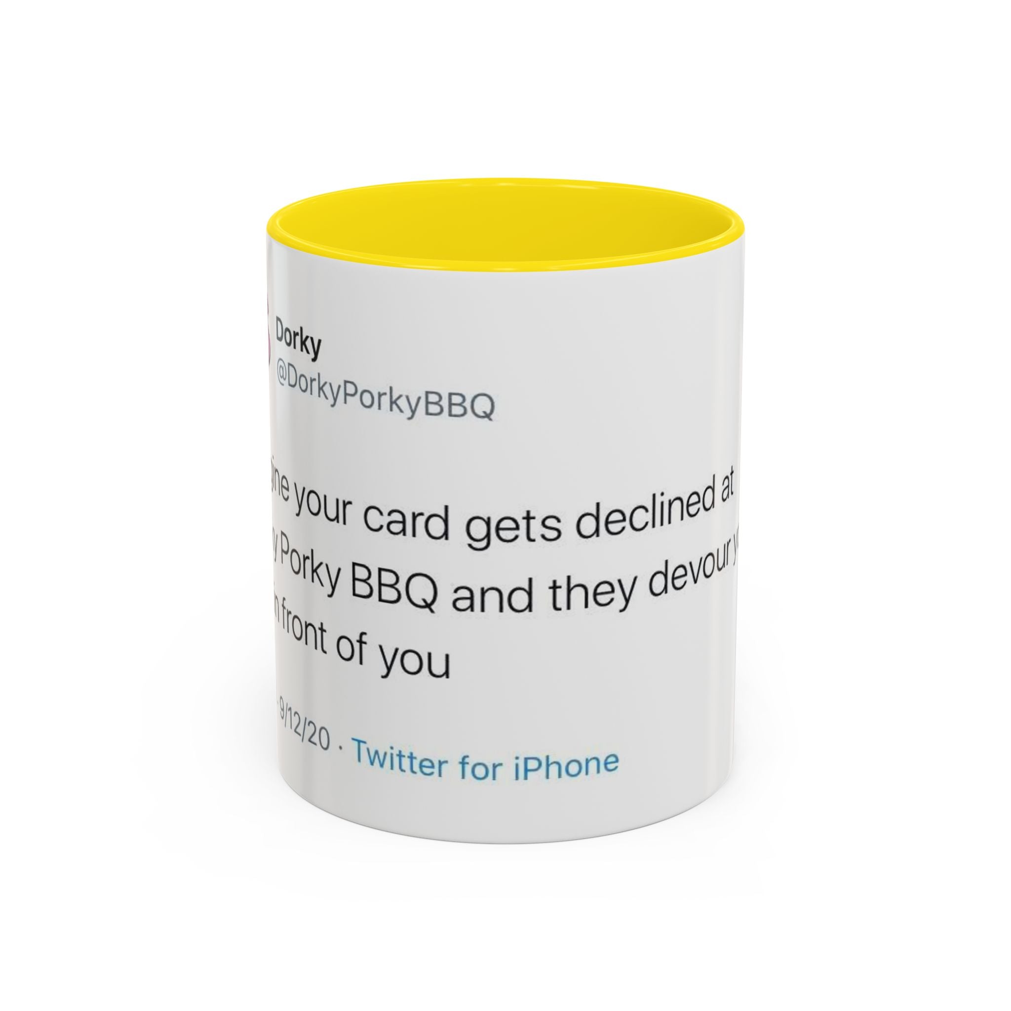 Imagine Your Card Gets Declined / Ribs - Dorky Porky BBQ Tweet Mug