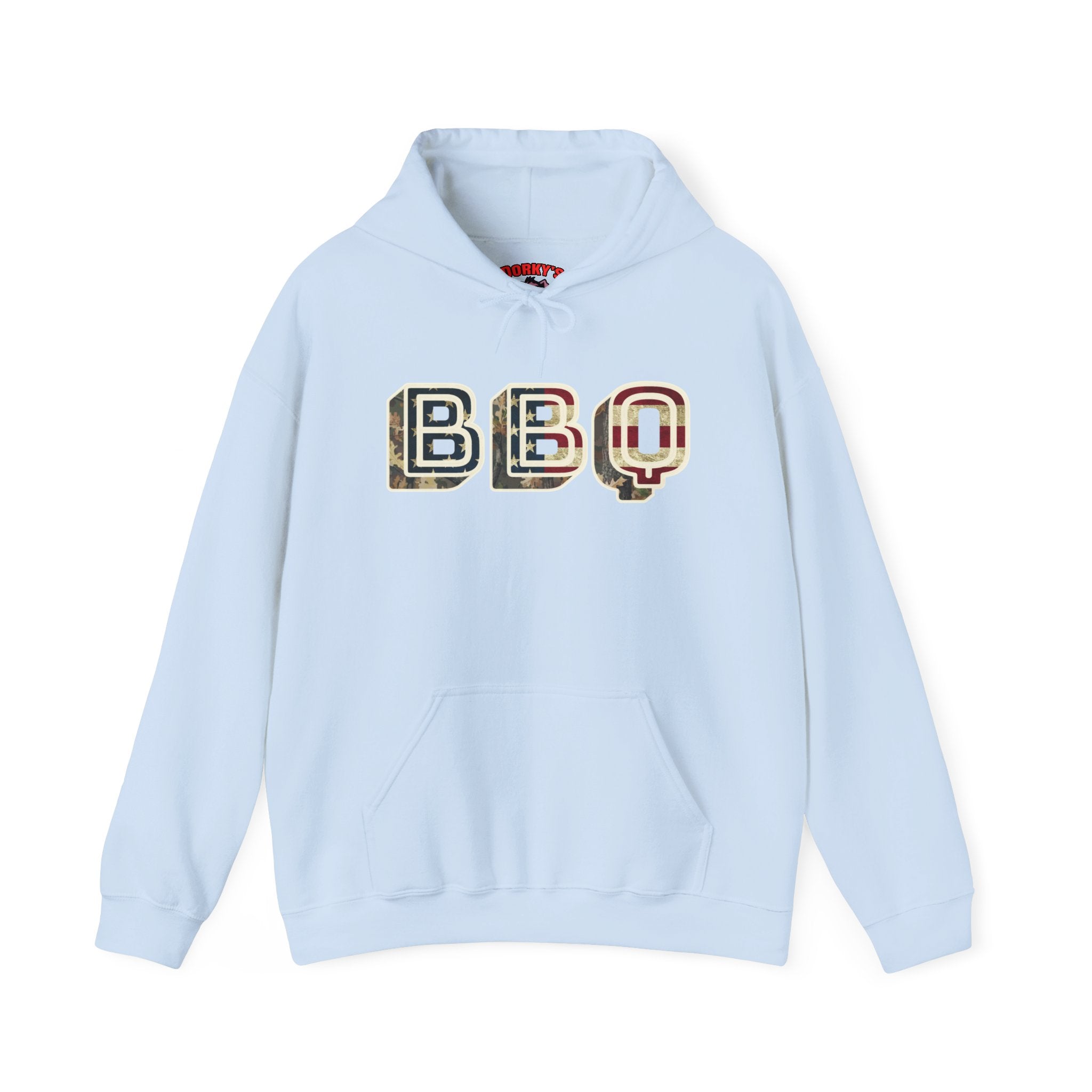 Appalachian Barbecue Hoodie - Deer Camo & American Flag
