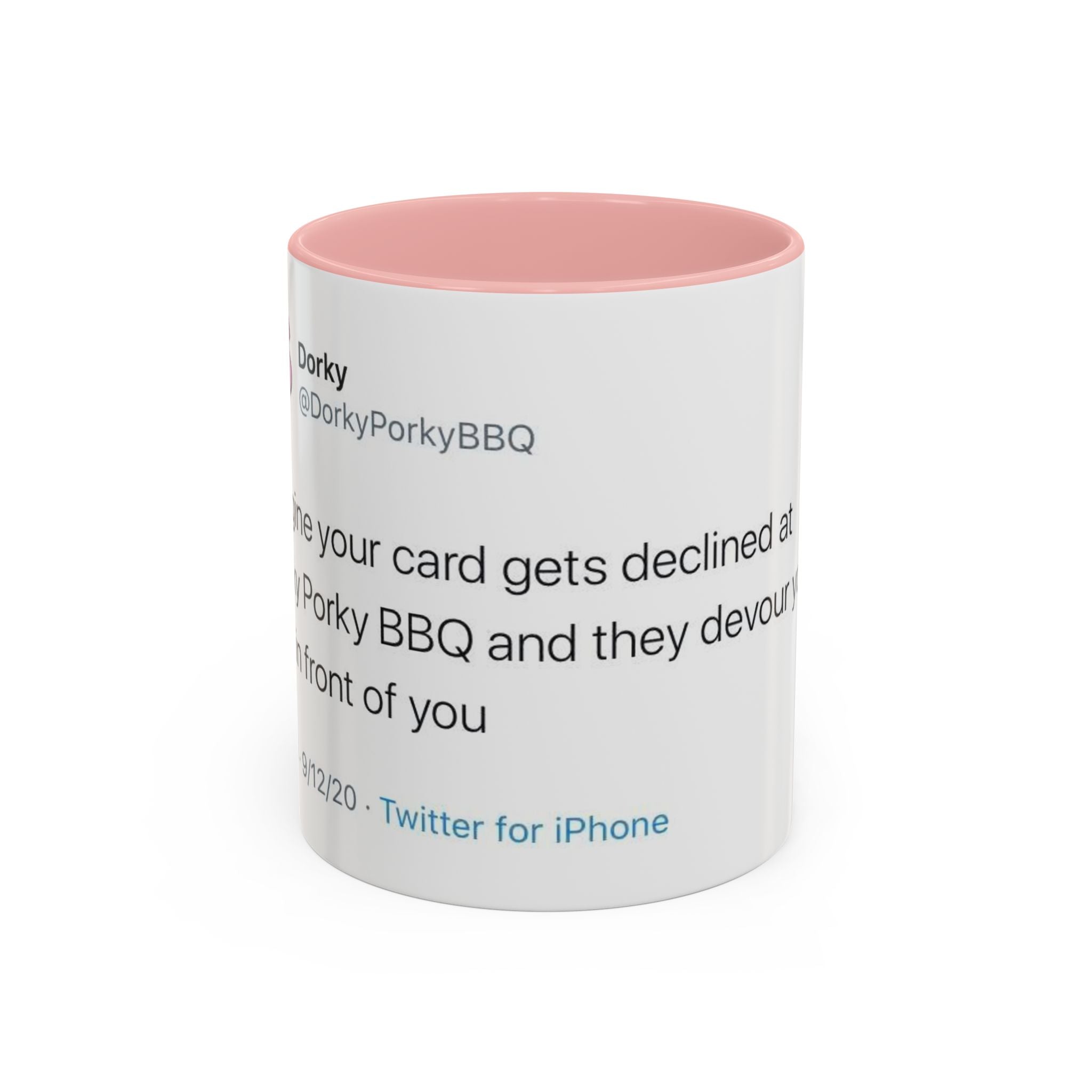 Imagine Your Card Gets Declined / Ribs - Dorky Porky BBQ Tweet Mug