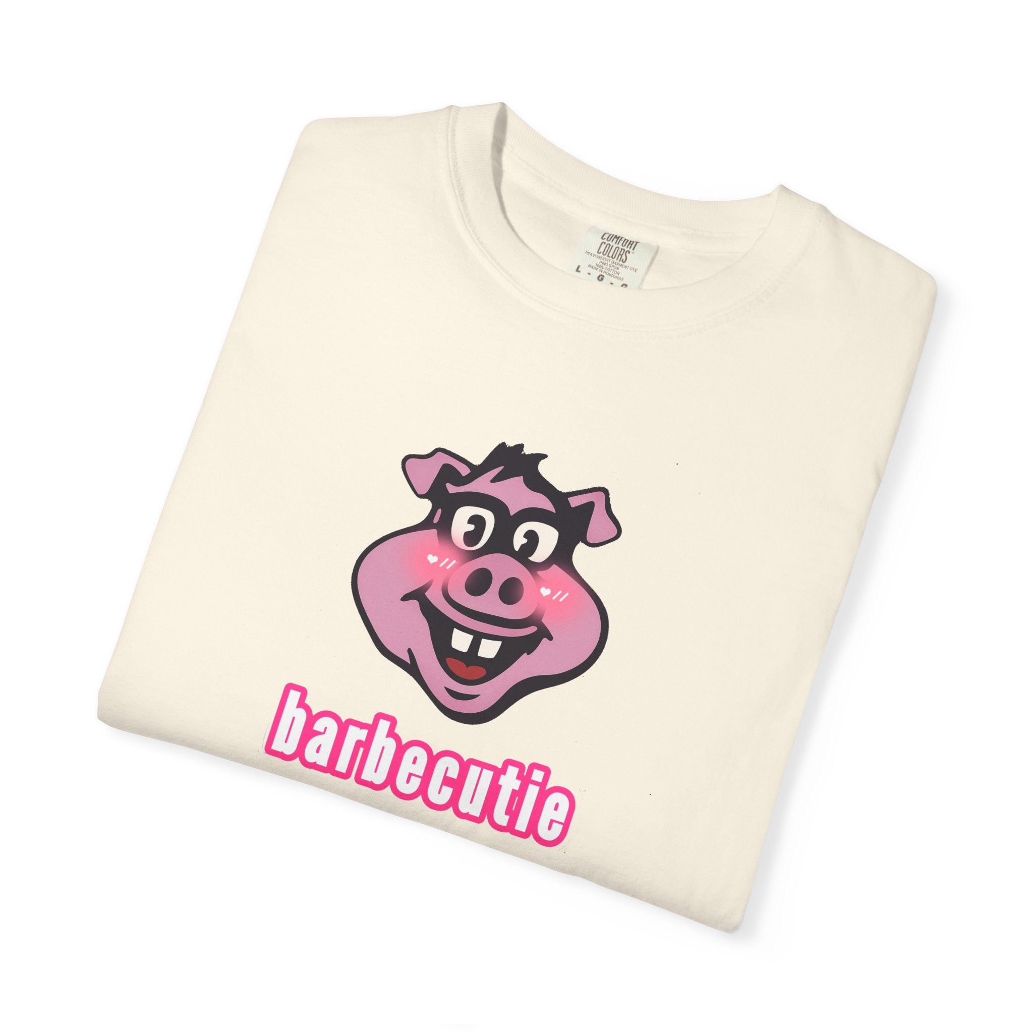 BBQ Pig Tee — “barbecutie” Front & Dorky’s BBQ Back Graphic T-Shirt