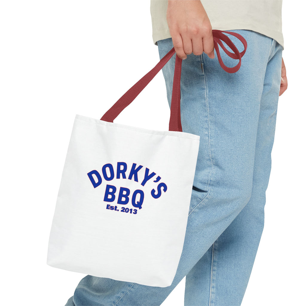 Dorky's BBQ Tote Bag — Retro Pig Logo Grocery & Picnic Carrier