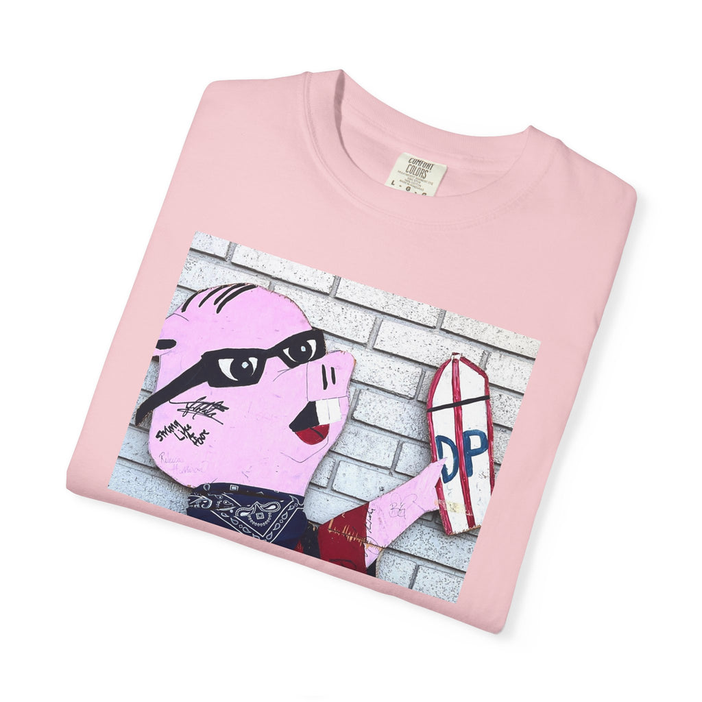 Original Dorky the Pig Cutout Against Brick Wall Shirt