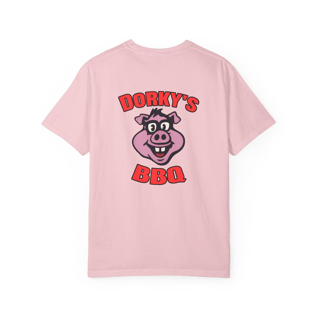 BBQ Pig Tee — “barbecutie” Front & Dorky’s BBQ Back Graphic T-Shirt