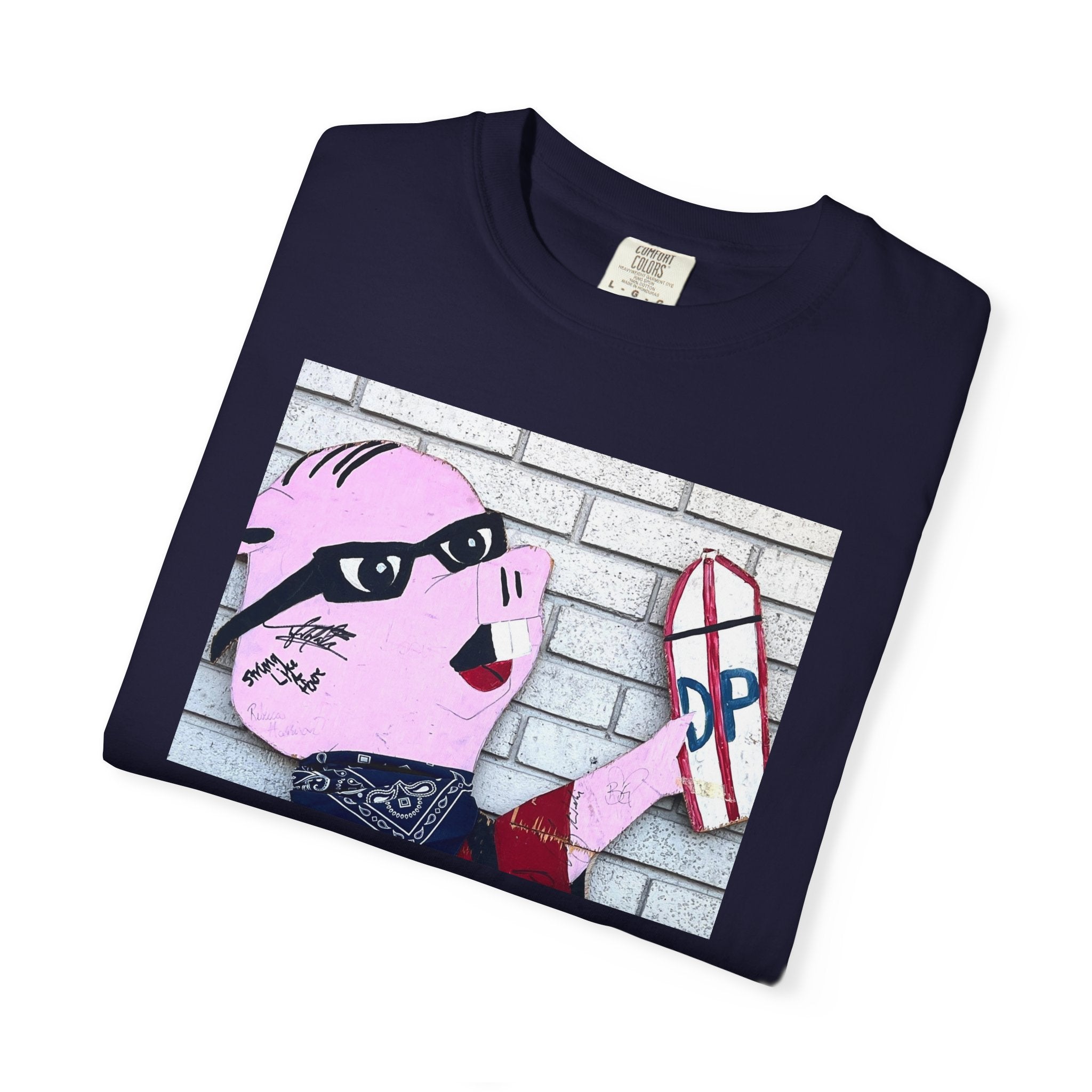 Original Dorky the Pig Cutout Against Brick Wall Shirt