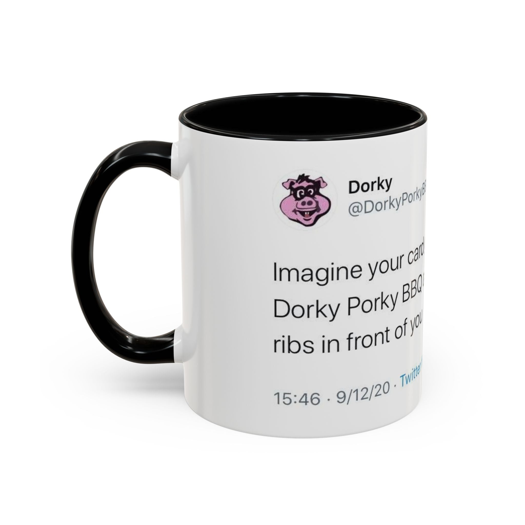Imagine Your Card Gets Declined / Ribs - Dorky Porky BBQ Tweet Mug