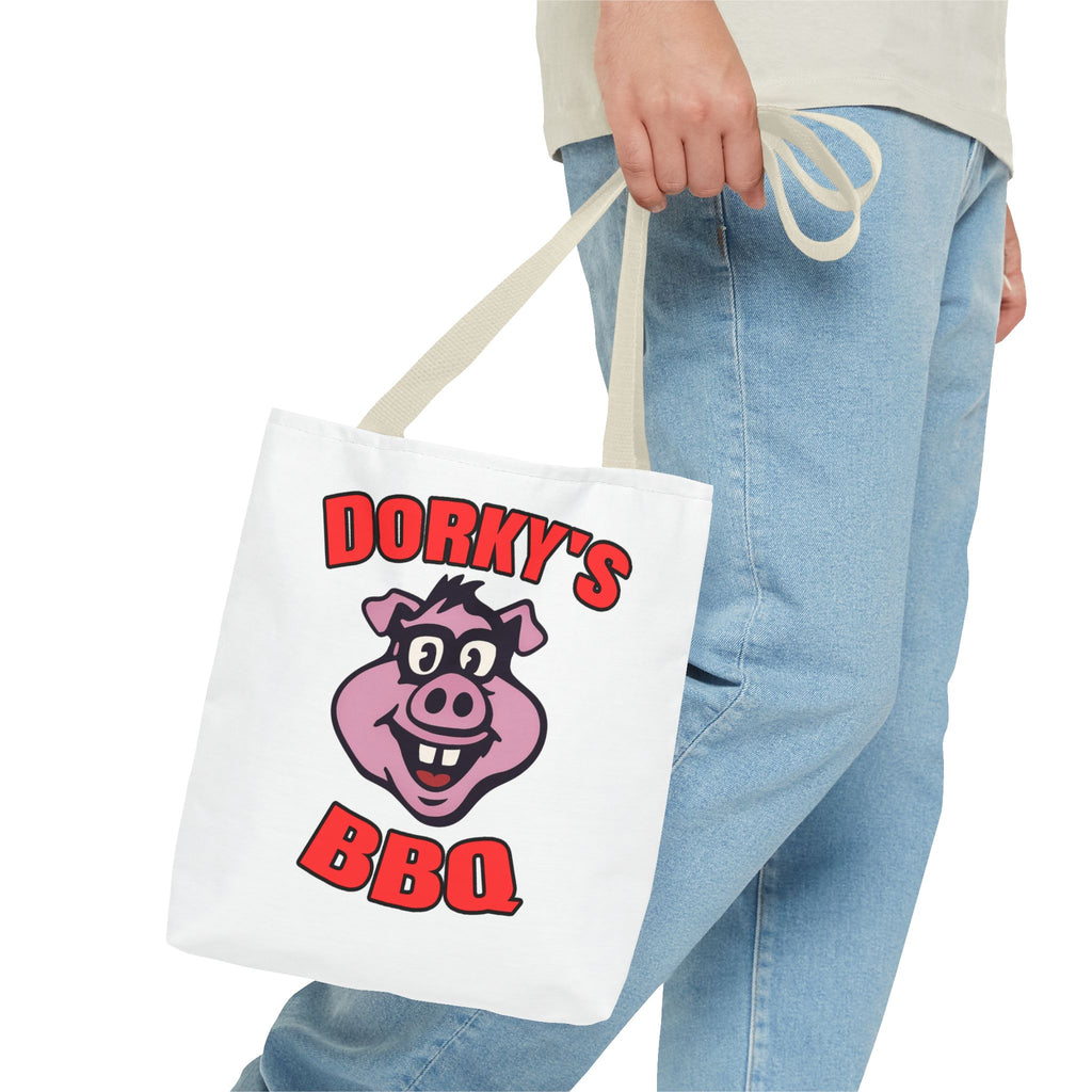Dorky's BBQ Tote Bag — Dorky the Pig Logo Grocery & Picnic Carrier