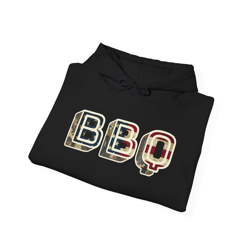 Appalachian Barbecue Hoodie - Deer Camo & American Flag