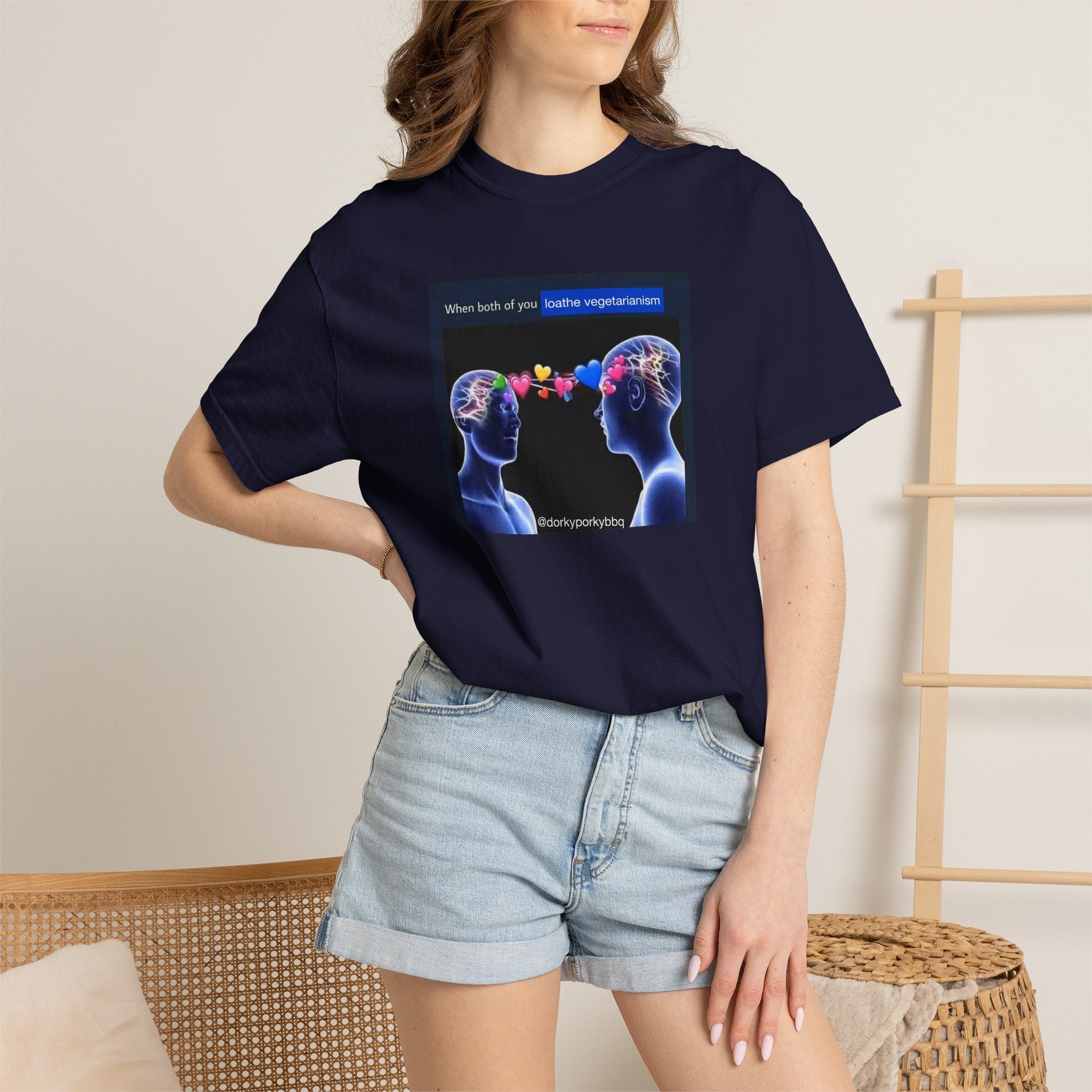 BBQ Meme T-shirt - When Both of You Loathe Vegetarianism