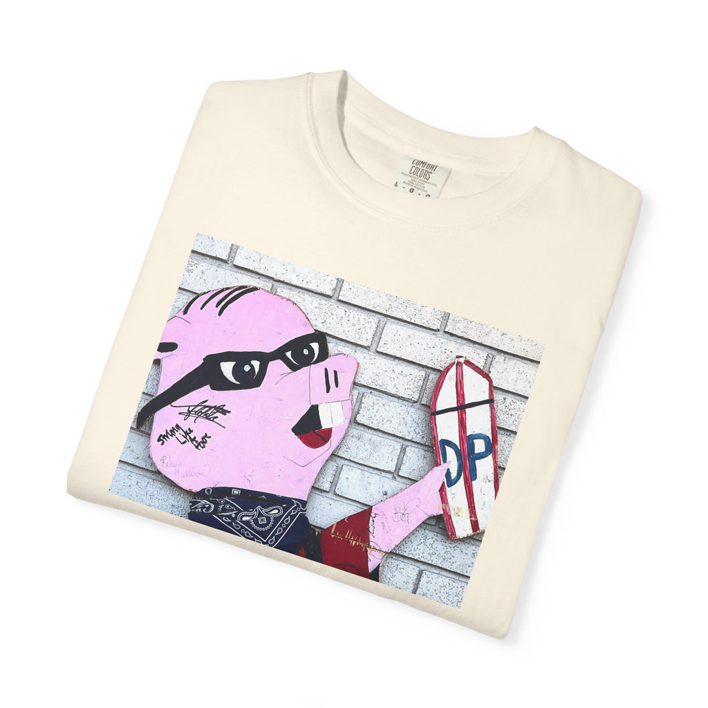 Original Dorky the Pig Cutout Against Brick Wall Shirt