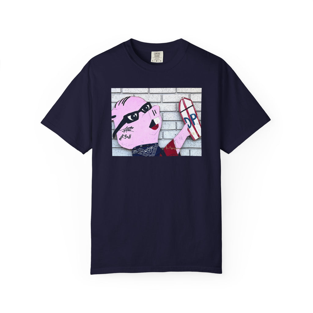 Original Dorky the Pig Cutout Against Brick Wall Shirt