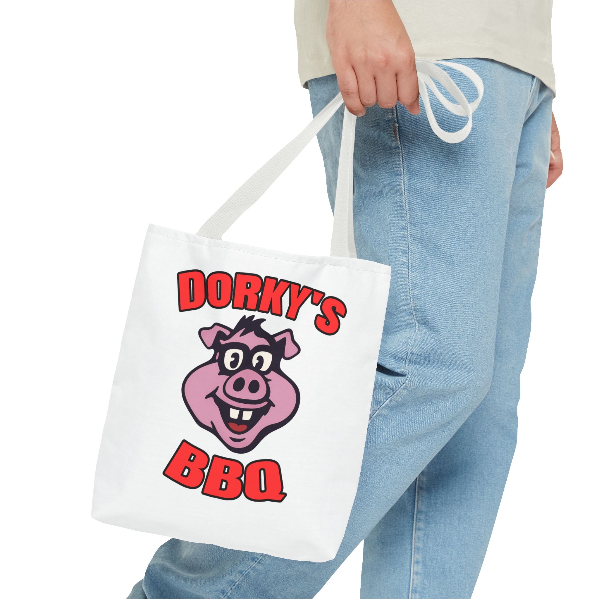 Dorky's BBQ Tote Bag — Dorky the Pig Logo Grocery & Picnic Carrier