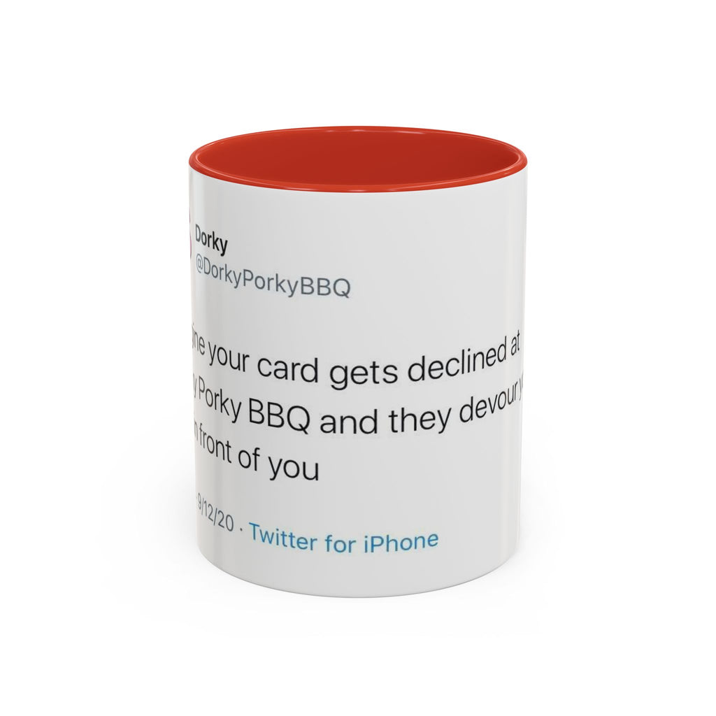 Imagine Your Card Gets Declined / Ribs - Dorky Porky BBQ Tweet Mug