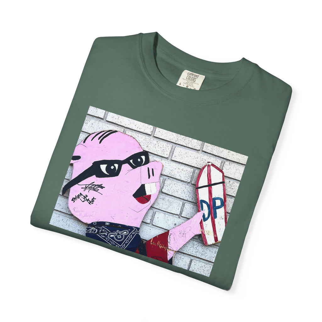 Original Dorky the Pig Cutout Against Brick Wall Shirt