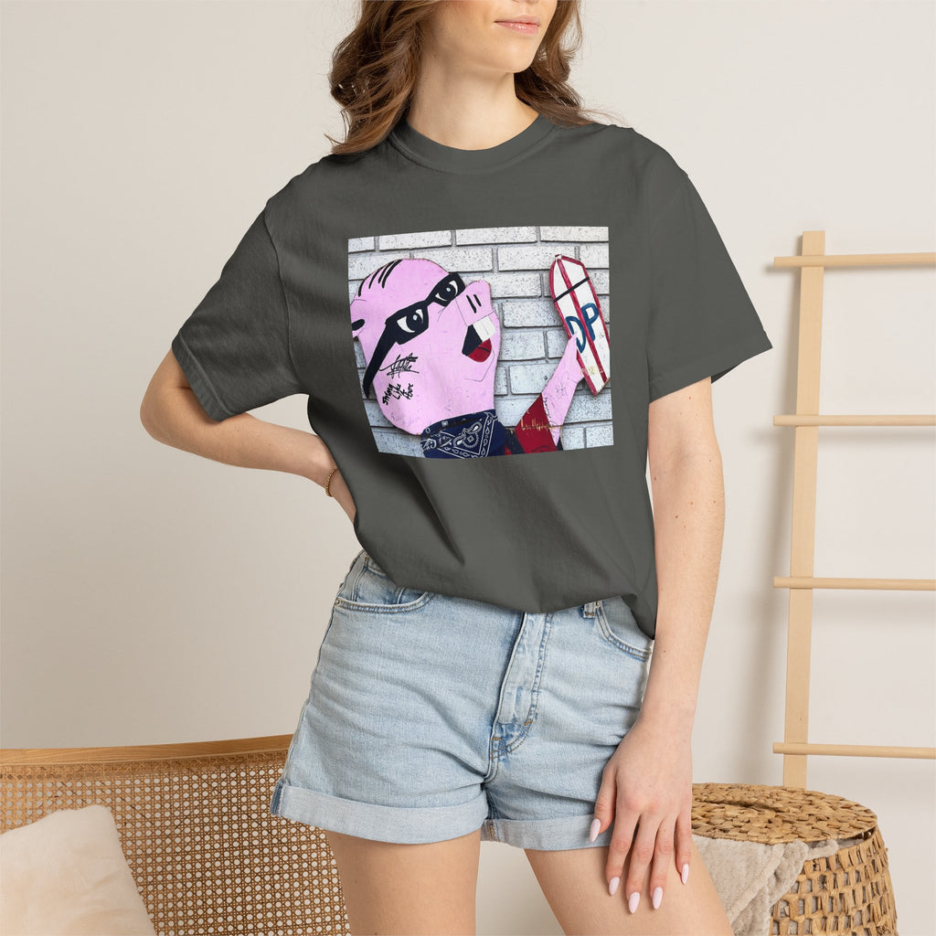 Original Dorky the Pig Cutout Against Brick Wall Shirt