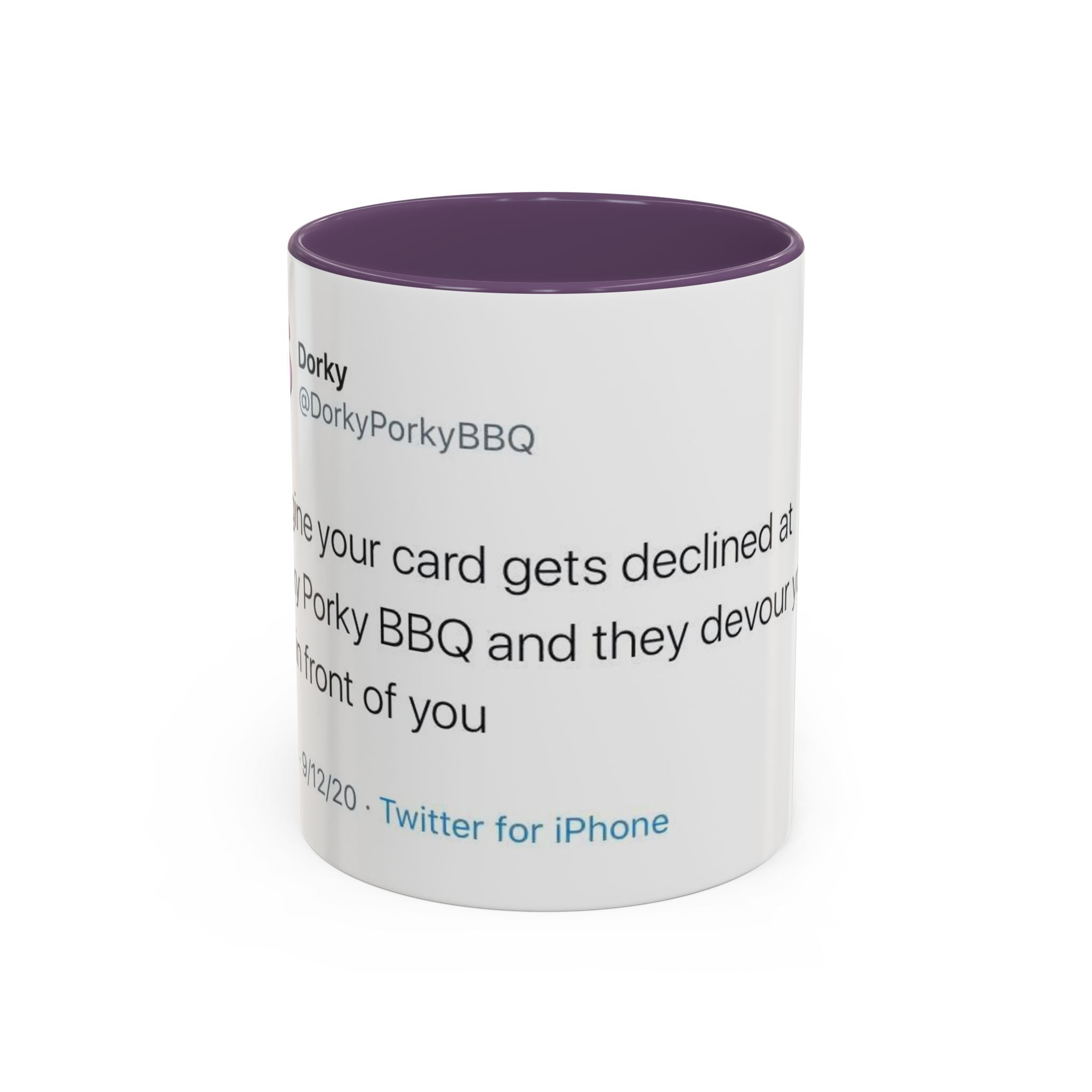 Imagine Your Card Gets Declined / Ribs - Dorky Porky BBQ Tweet Mug