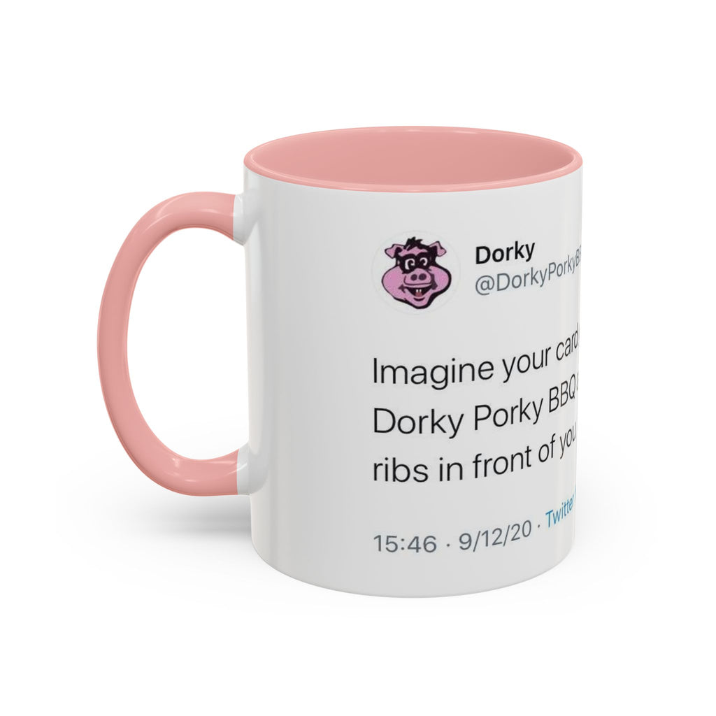 Imagine Your Card Gets Declined / Ribs - Dorky Porky BBQ Tweet Mug