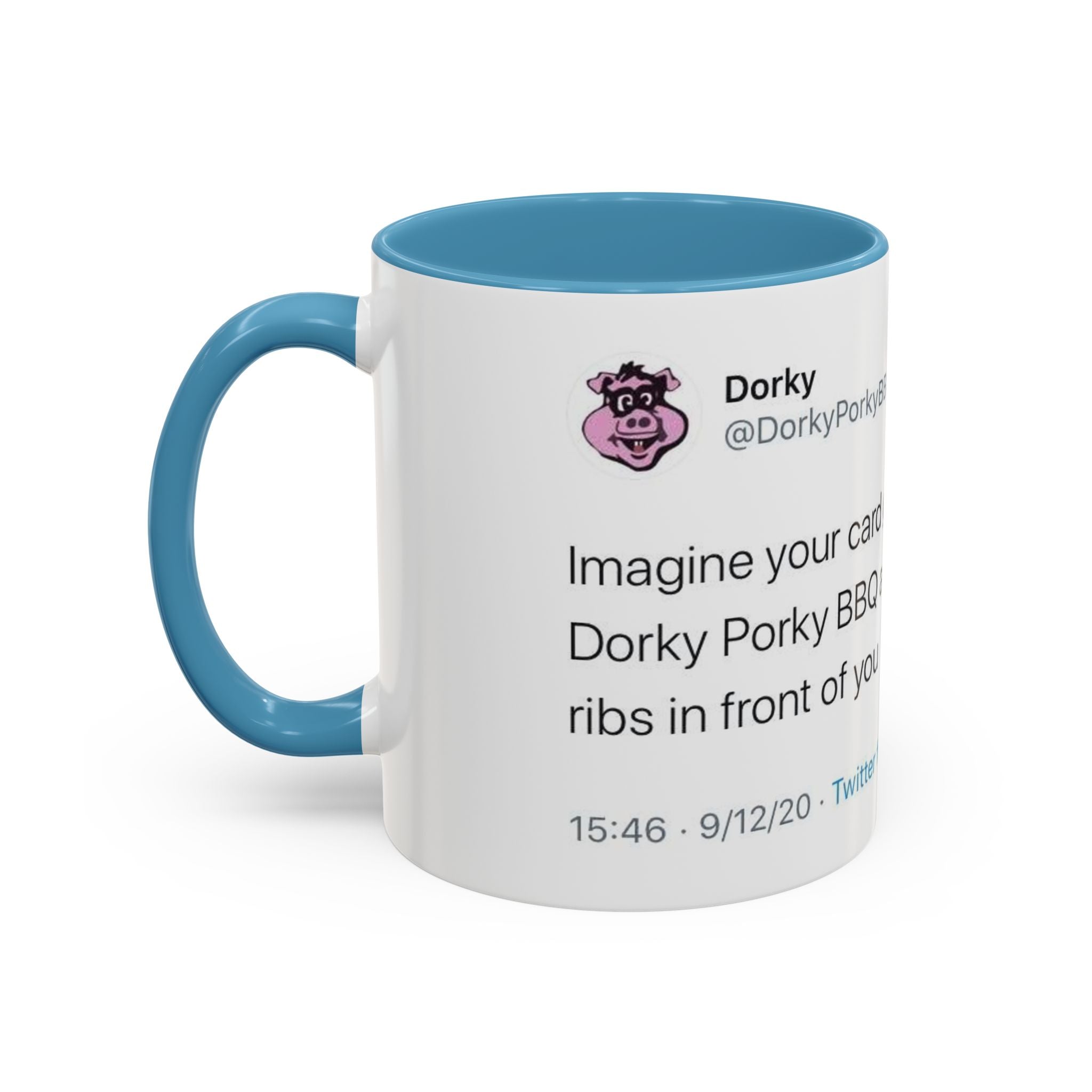 Imagine Your Card Gets Declined / Ribs - Dorky Porky BBQ Tweet Mug