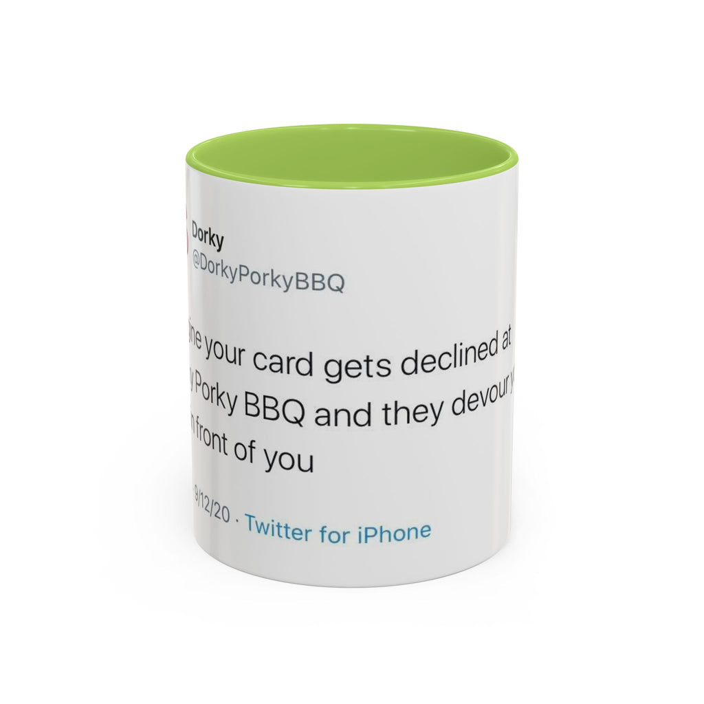 Imagine Your Card Gets Declined / Ribs - Dorky Porky BBQ Tweet Mug