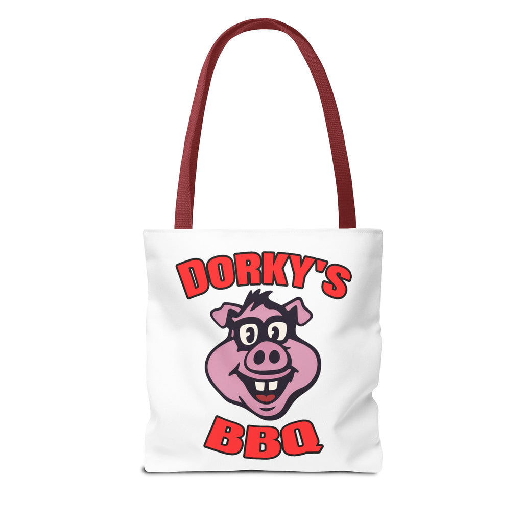 Dorky's BBQ Tote Bag — Dorky the Pig Logo Grocery & Picnic Carrier