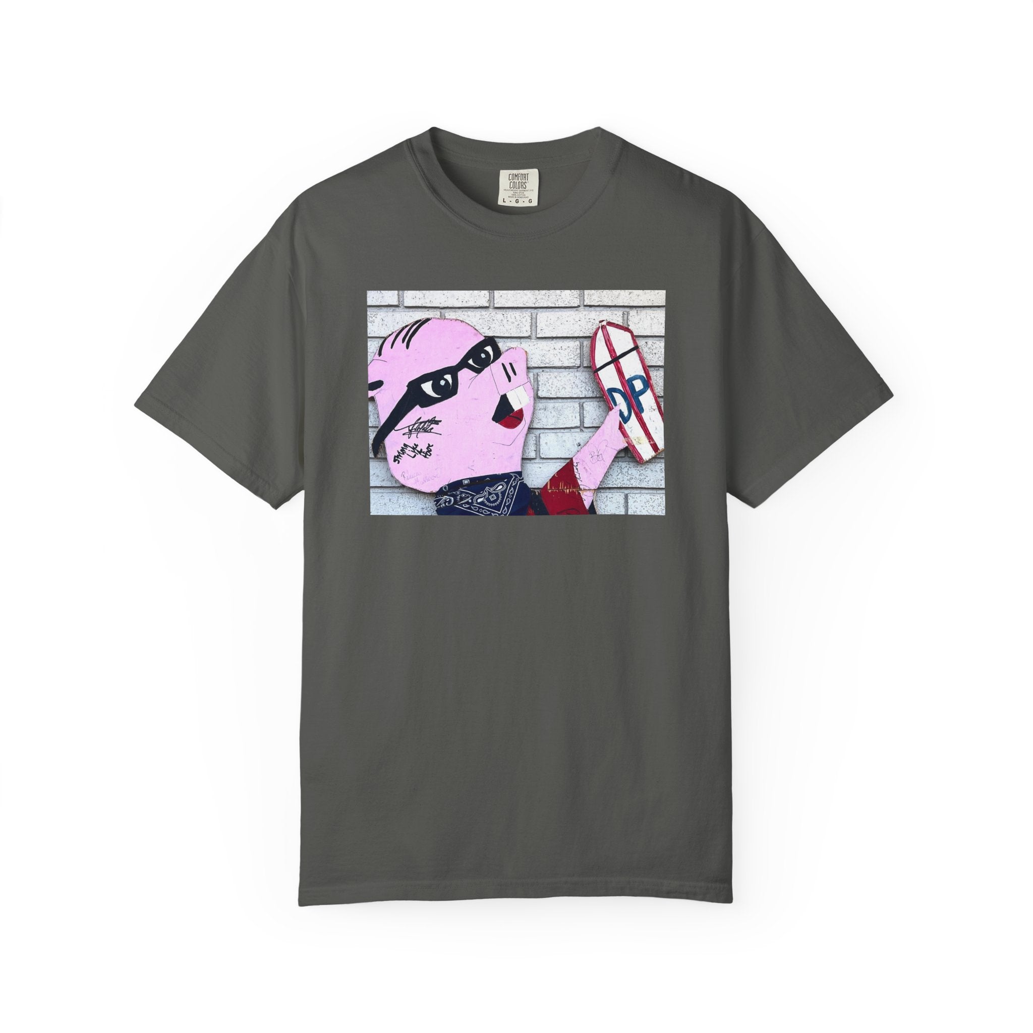 Original Dorky the Pig Cutout Against Brick Wall Shirt