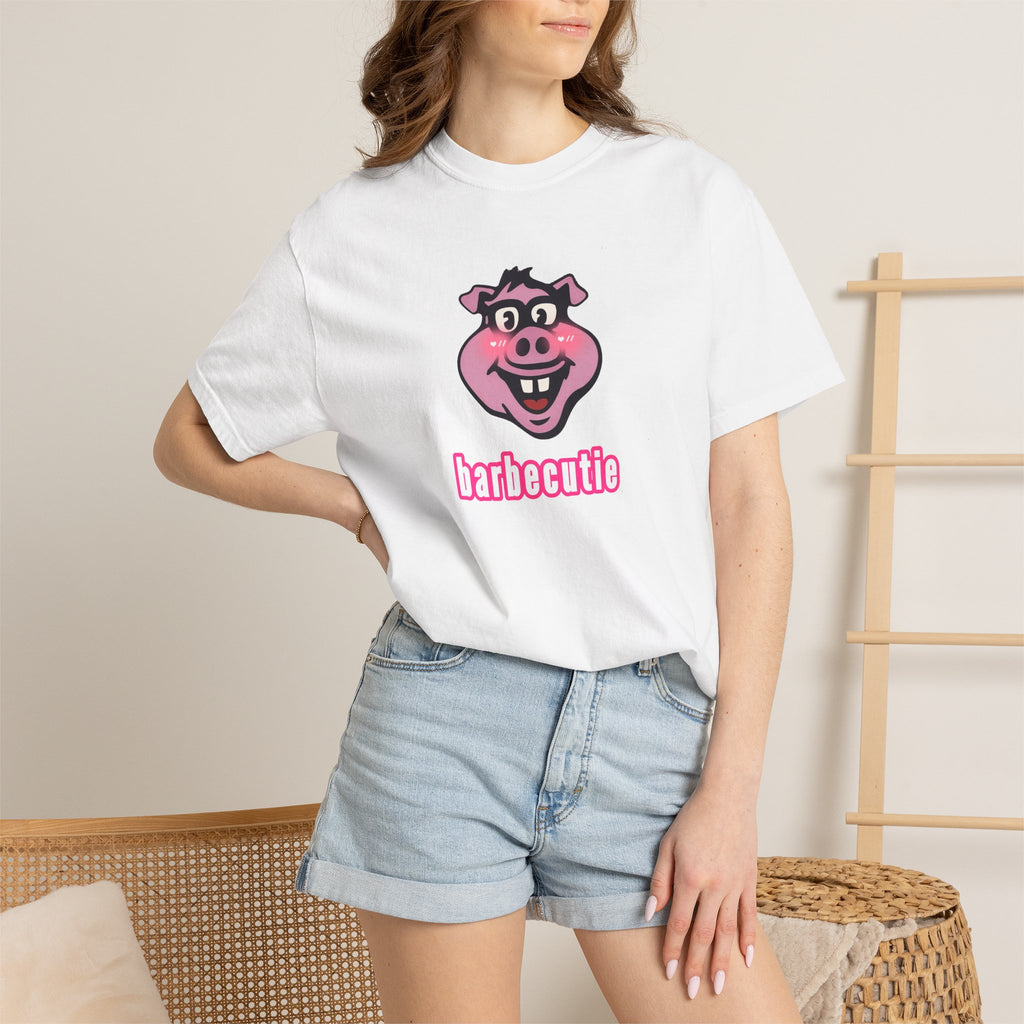 BBQ Pig Tee — “barbecutie” Front & Dorky’s BBQ Back Graphic T-Shirt