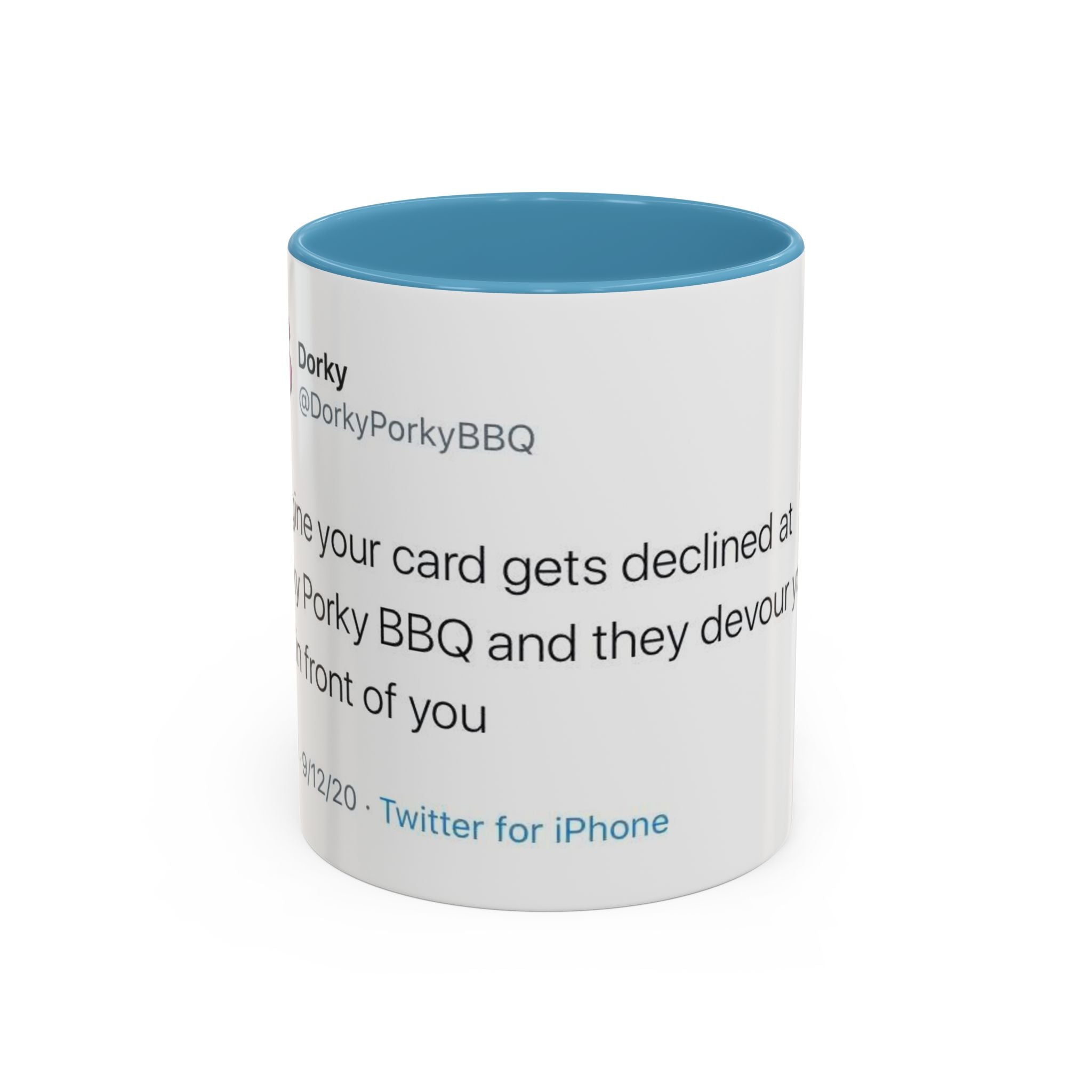 Imagine Your Card Gets Declined / Ribs - Dorky Porky BBQ Tweet Mug