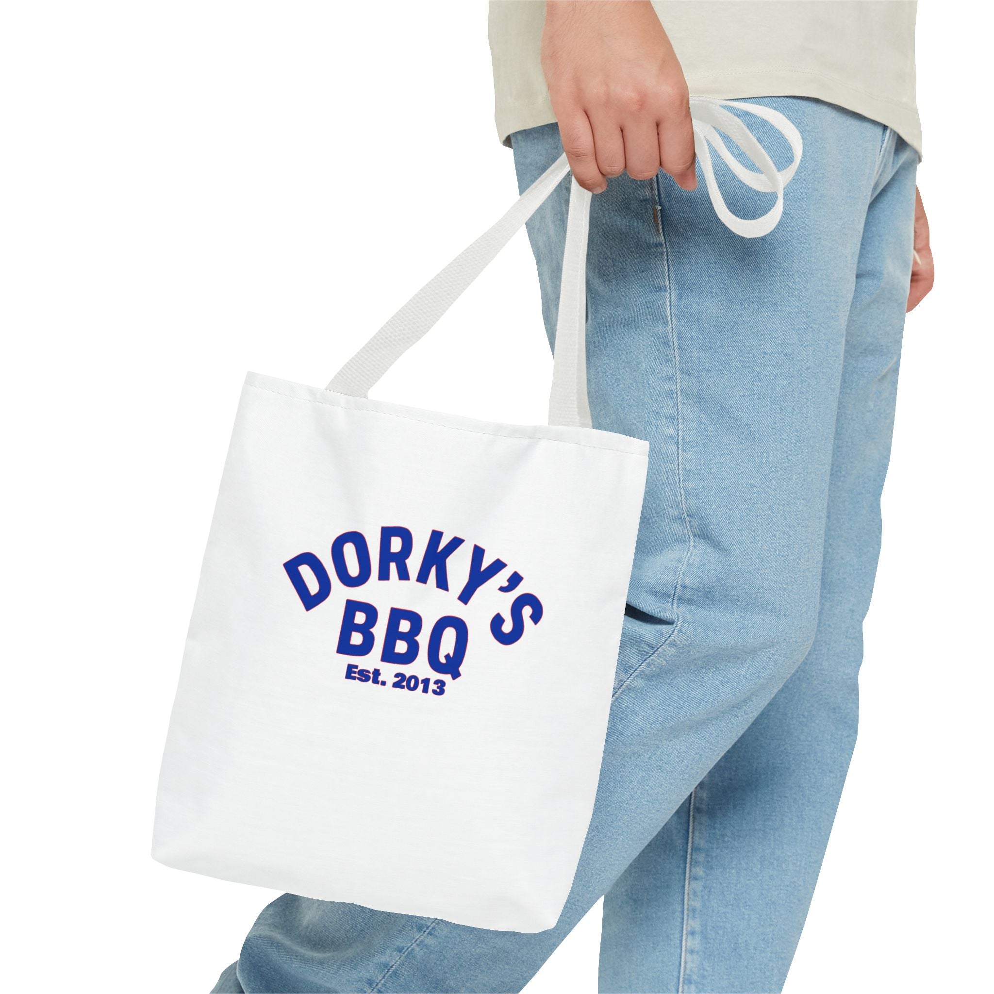 Dorky's BBQ Tote Bag — Retro Pig Logo Grocery & Picnic Carrier