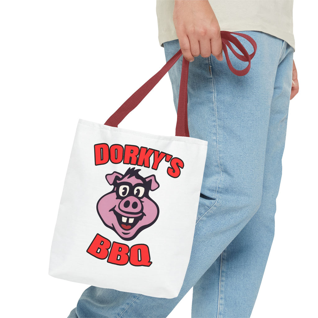 Dorky's BBQ Tote Bag — Dorky the Pig Logo Grocery & Picnic Carrier