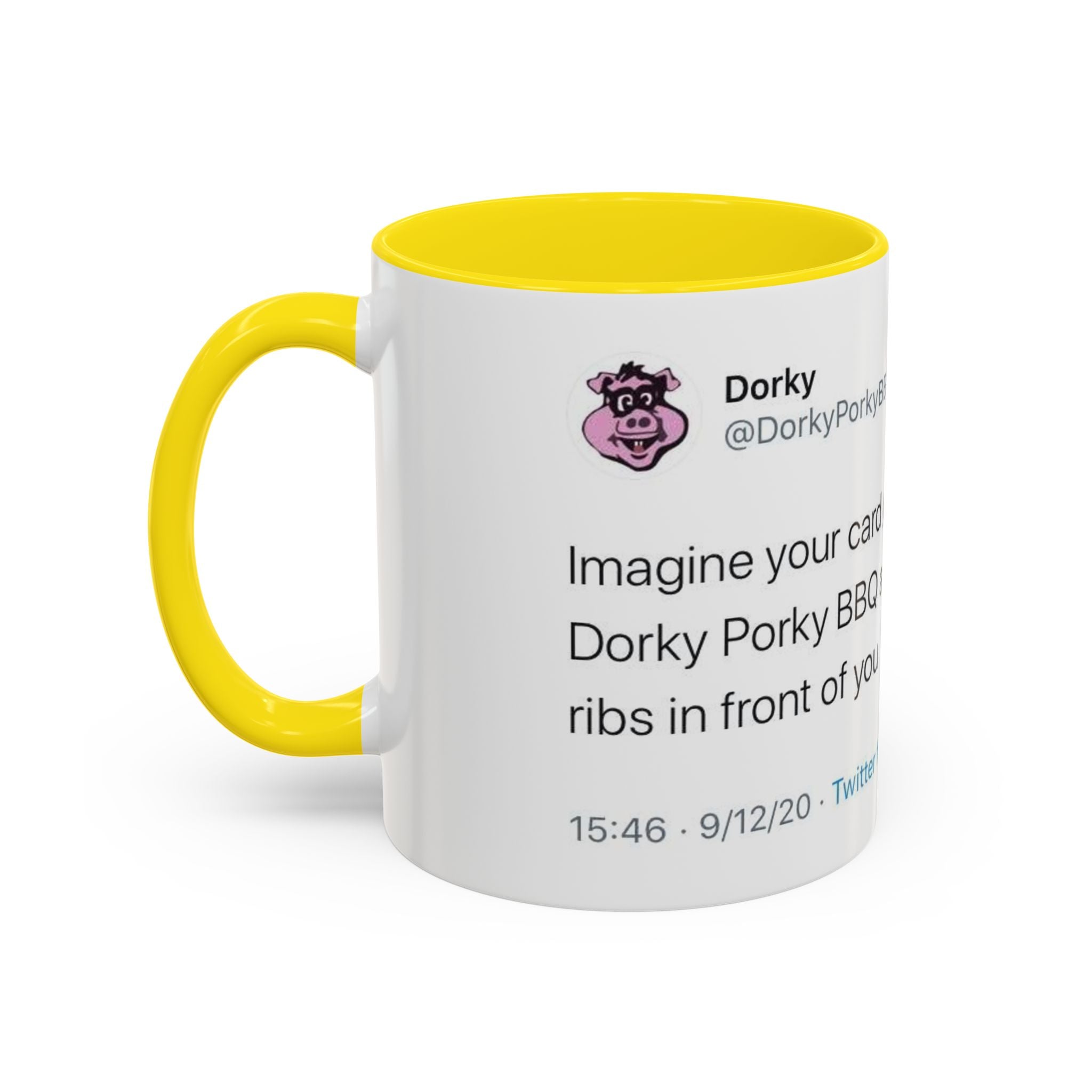 Imagine Your Card Gets Declined / Ribs - Dorky Porky BBQ Tweet Mug
