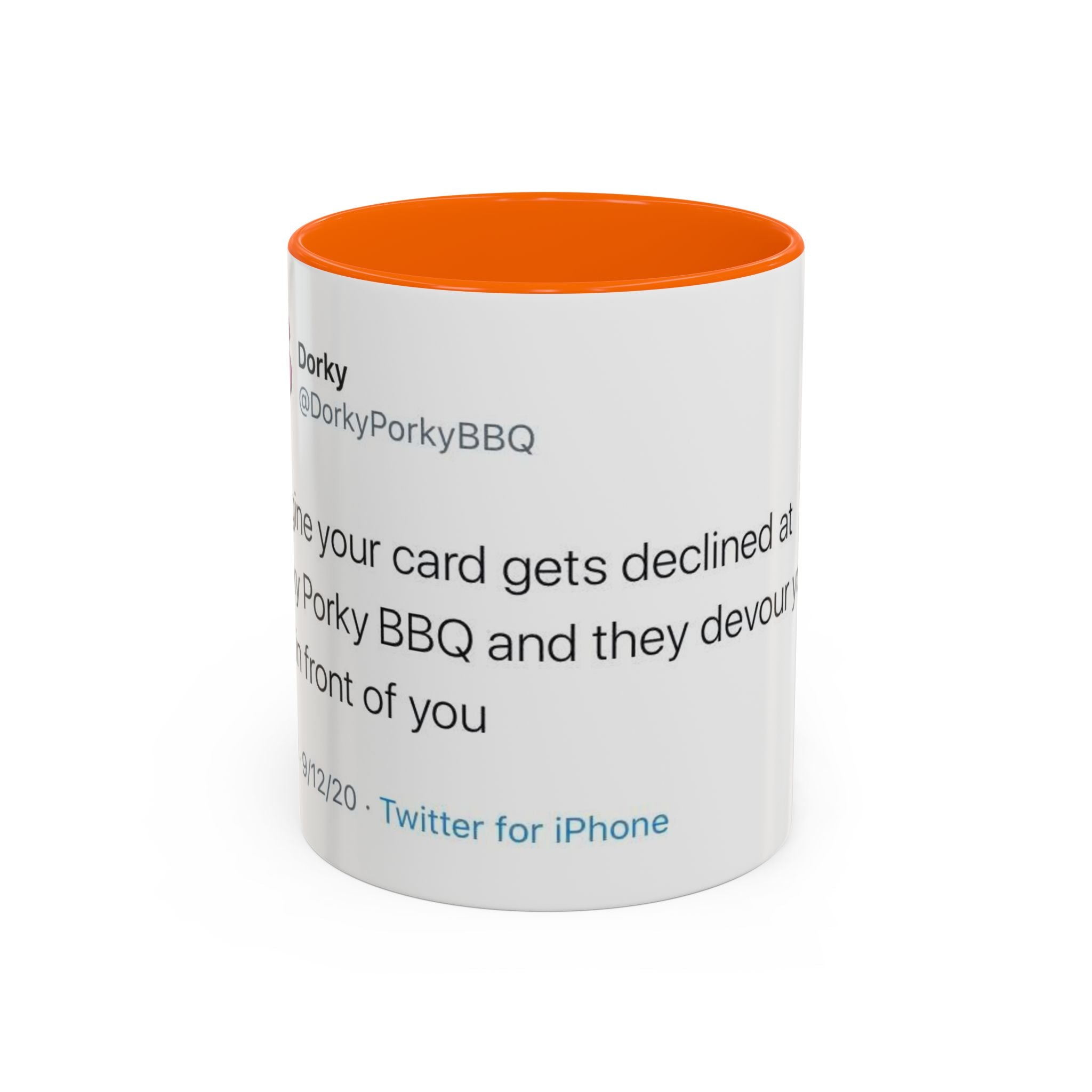 Imagine Your Card Gets Declined / Ribs - Dorky Porky BBQ Tweet Mug