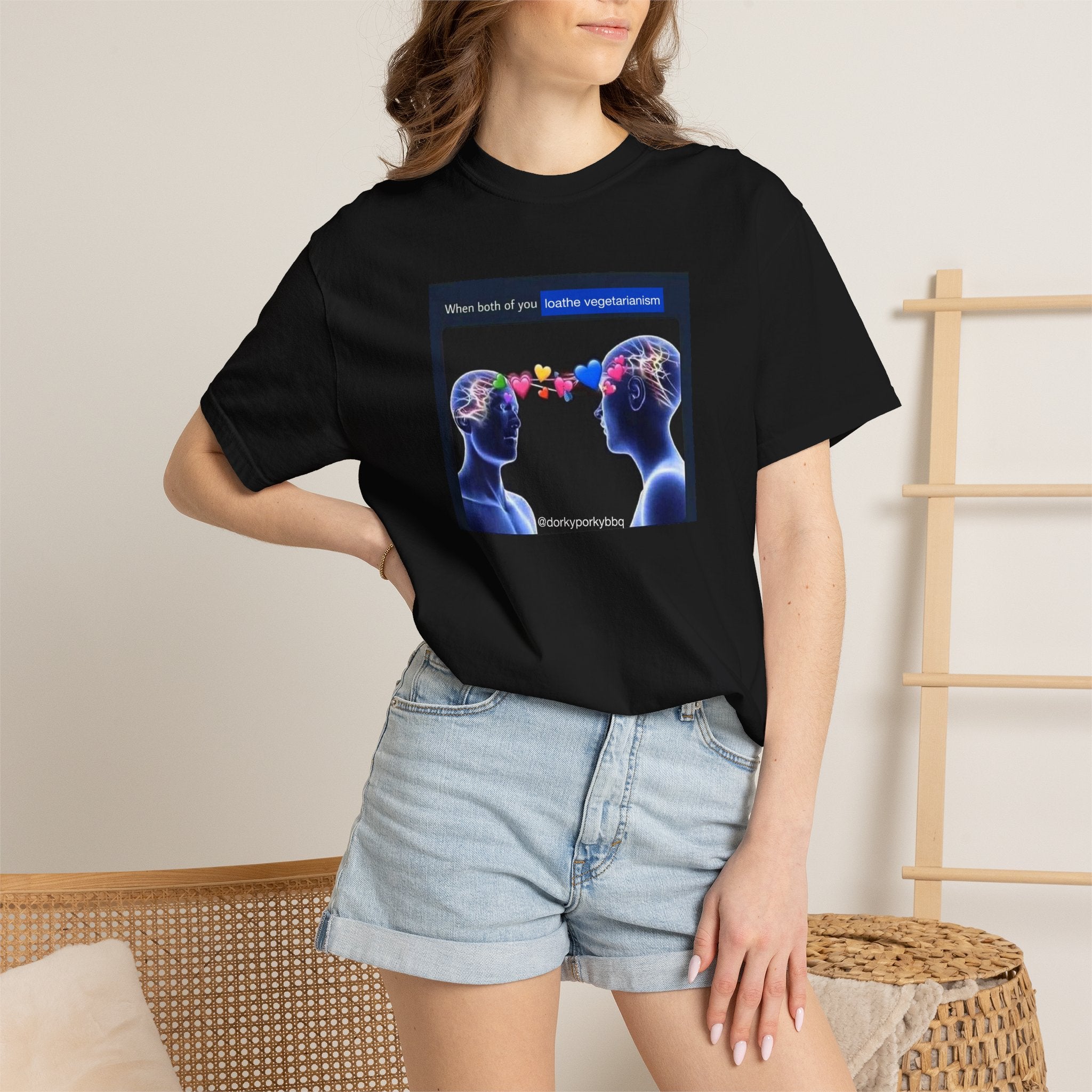 BBQ Meme T-shirt - When Both of You Loathe Vegetarianism
