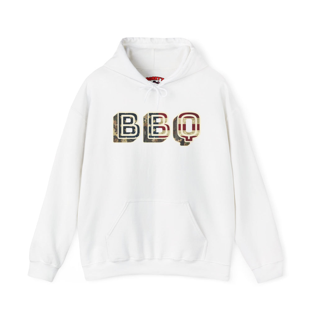 Appalachian Barbecue Hoodie - Deer Camo & American Flag