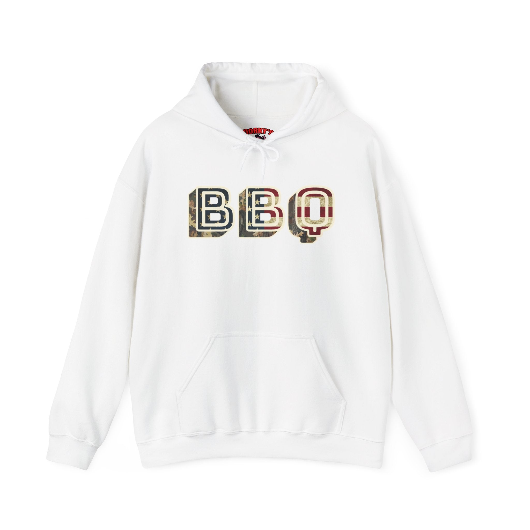 Appalachian Barbecue Hoodie - Deer Camo & American Flag