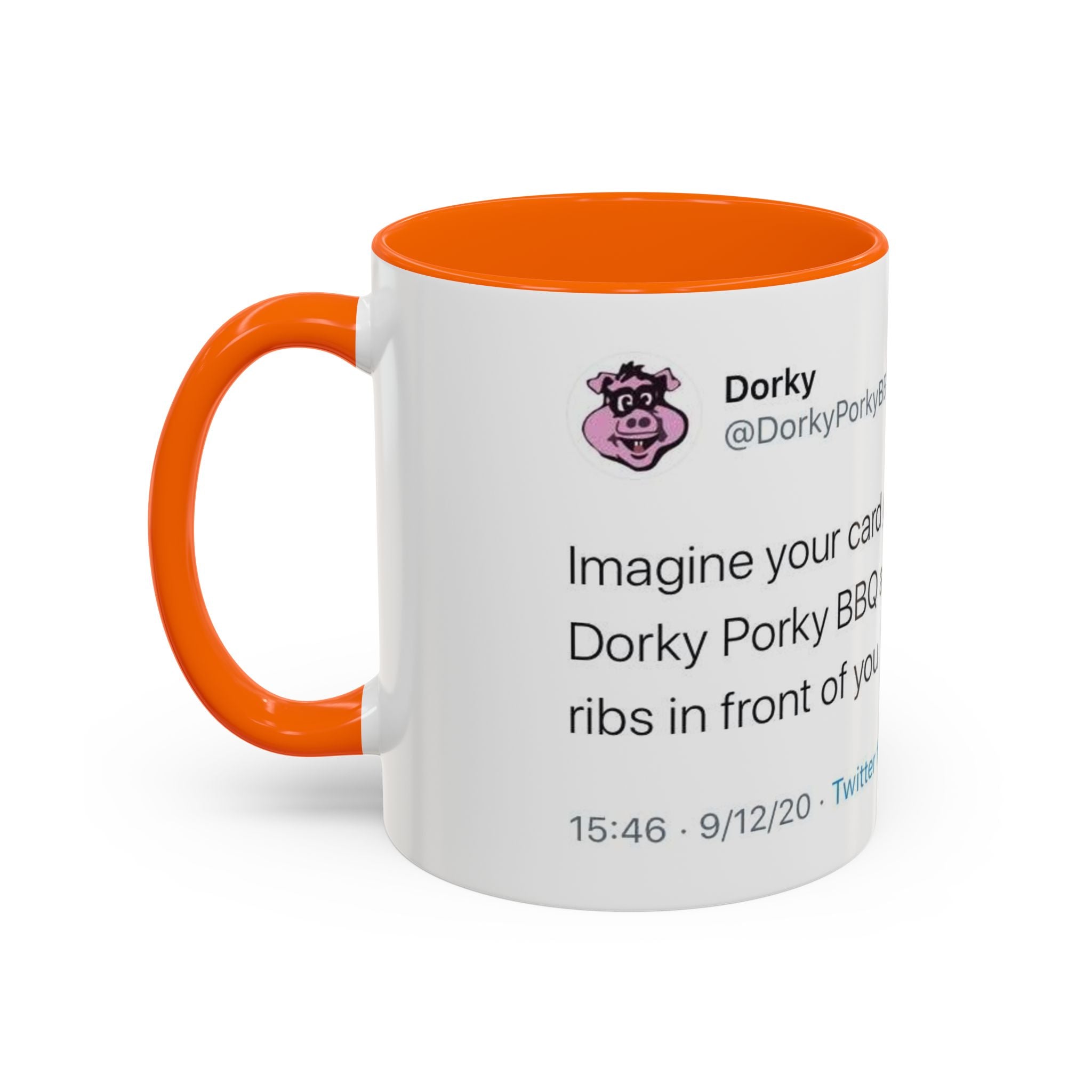 Imagine Your Card Gets Declined / Ribs - Dorky Porky BBQ Tweet Mug