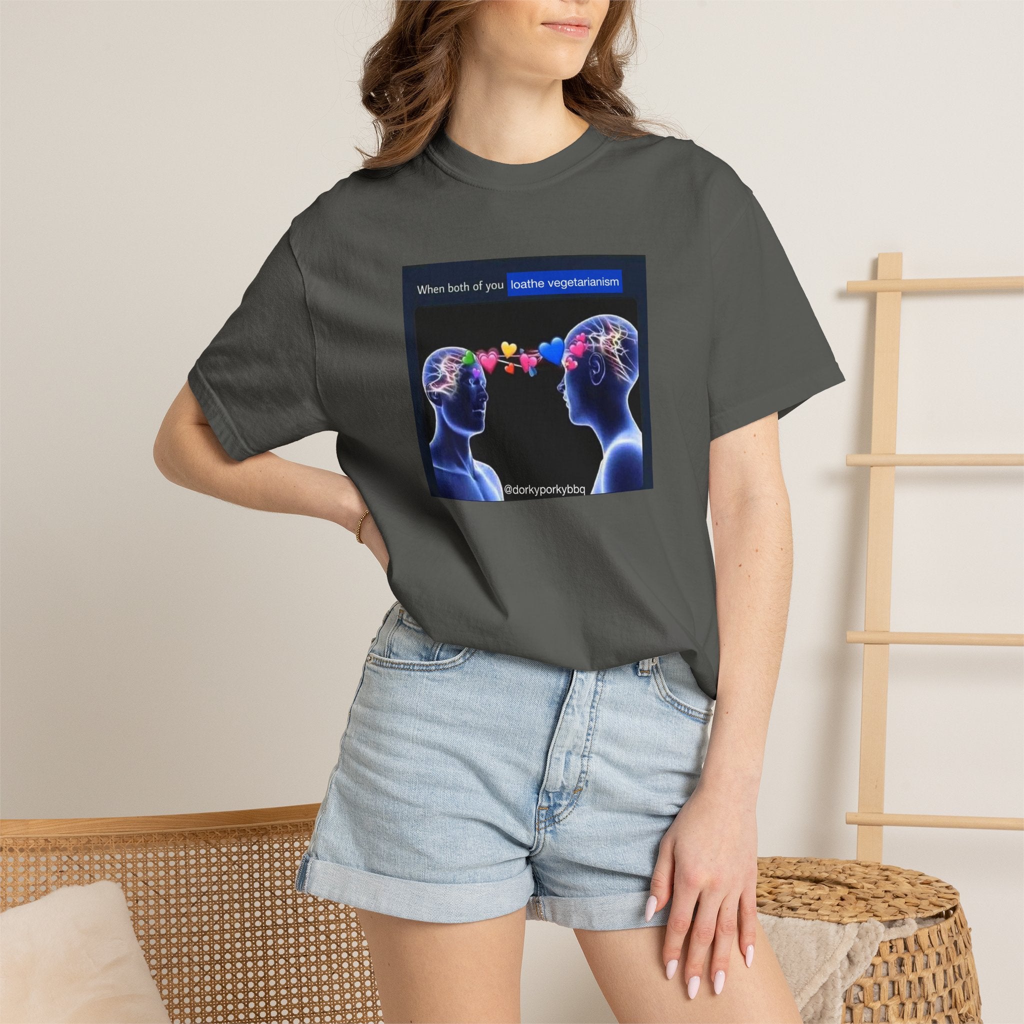 BBQ Meme T-shirt - When Both of You Loathe Vegetarianism